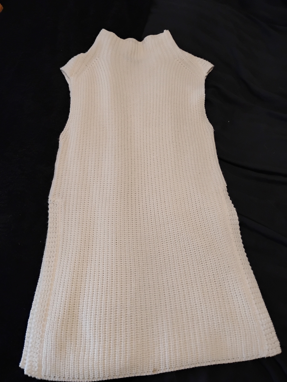 Streetwear Society Cream Sleeveless Turtleneck Knit Tunic